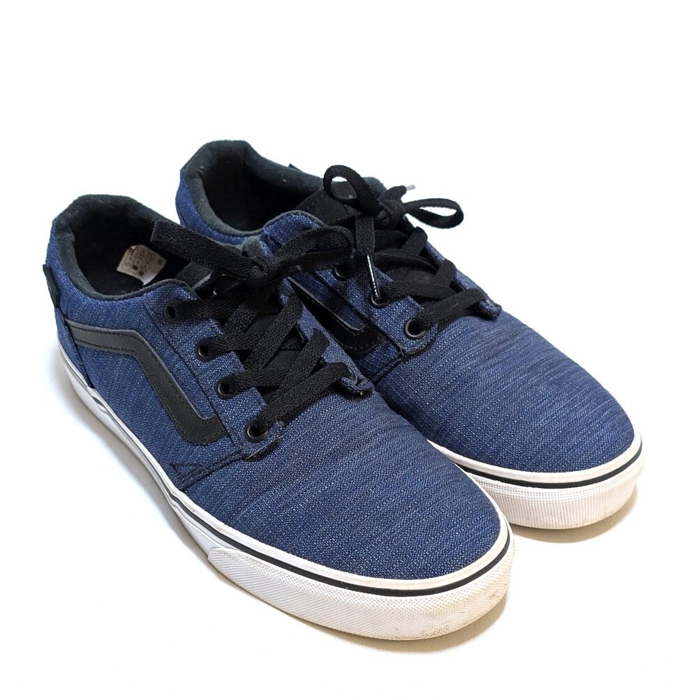 Vans Old School Men's Heathered Navy Blue White Skate Shoes Men's Size 7.5